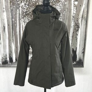 The North Face Womens Tweed Inlux Hyvent Insulated Hooded‎ Olive Jacket - XS